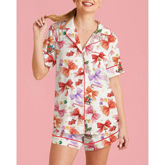 Christmas Santa Pets Print Pajamas Set