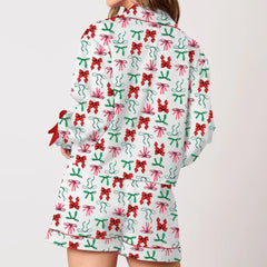 Bow/Boots Print Loungewear Pajama Set