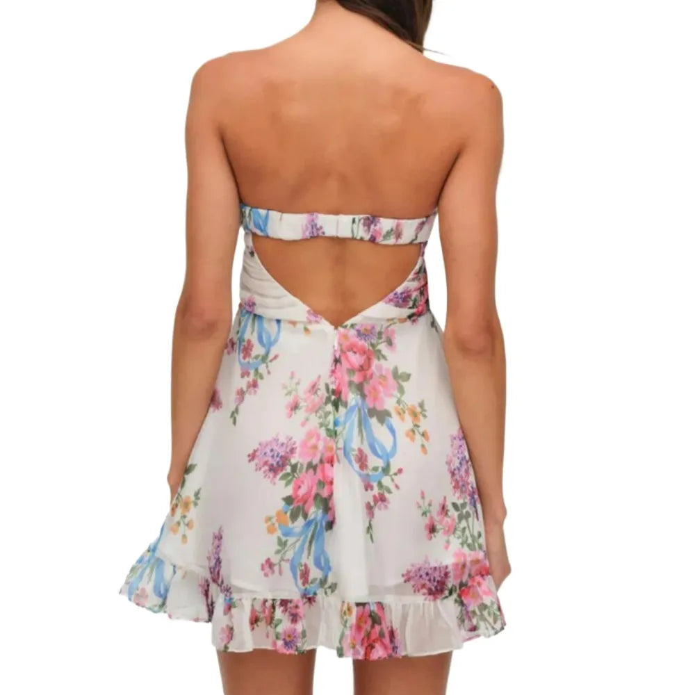 Floral dress with open back