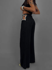 Crystal Star Hollow Out Jeans