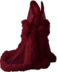 Long Tulle Fluffy Sleepwear Robes