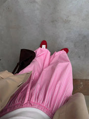 Striped Drawstring Puff Pants