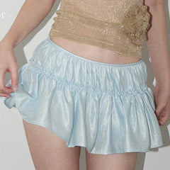 Metallic Mini Ruffle Skirt
