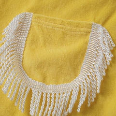Long Sleeve Button‑Down Tassel Fringe Pocket Top And Elastic Waist Shorts Loungewear Set