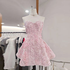 Floral Embroidered Strapless Mini Dress