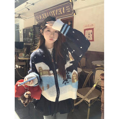 Winter Scenery Knitted Cardigan