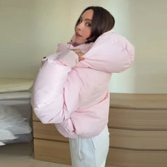 Hooded Padded Stand Collar Coat