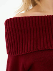 Off Shoulder Knit Sweater
