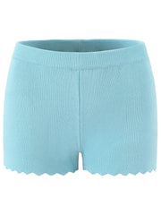 Two Piece O Neck Lantern Sleeve Cardigan And Shorts Set