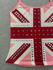 Flag Print Studded Cami Top