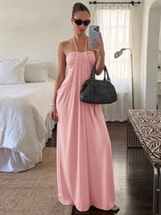 Halter Drape Long Dress