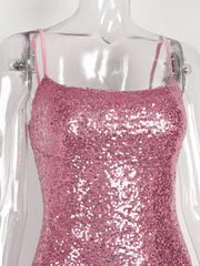 Sequin Spaghetti Strap Mini Dress