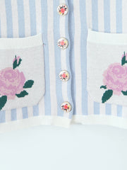 Striped Pattern Printed Cardigan