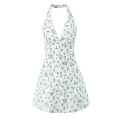 Printed Halter Mini Dress