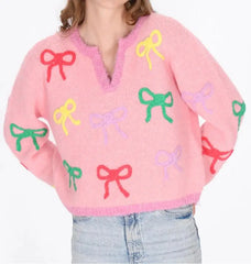 Bow Embroidery Sweater