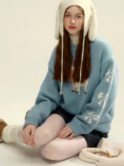 Blue Sheep Pattern Sweater