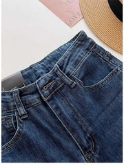 Ruffle Blue Bell Bottom Flare Denim Pants