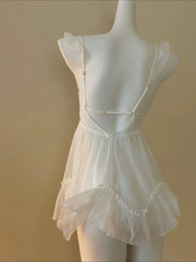 Embroidery Daisy Lace Embroidered Nightdress