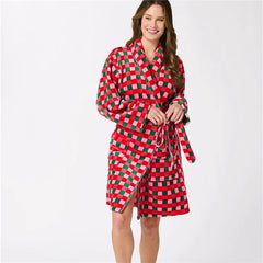 Christmas Plush Bathrobe with Pockets