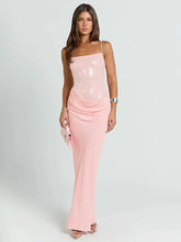 Spaghetti Strap Patchwork Maxi Dress