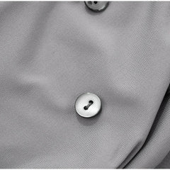 Grey Buttoned Beaded Cowl Deep Neck Tie Up Backless Top