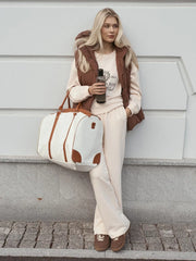 Letter Print Sweatshirt And Pants Set