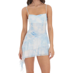 Strappy Ruffles Tiered Mini Dress