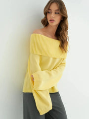 Off Shoulder Knit Sweater