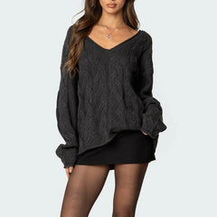 Cable Knit Off Shoulder Sweater