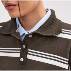 Paneled Horizontal Stripe Knitted Pullover