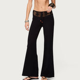 Crochet Knit Low Waist Pants