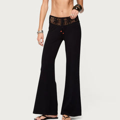 Crochet Knit Low Waist Pants