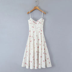 Floral Print Corset Midi Dress