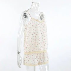 Floral Print Cami Top And Shorts Loungewear Set