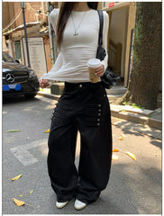Multi Button Flap Pocket Cargo Pants
