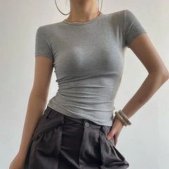 Back Cut Out Braided T-shirt