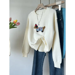 Cartoon Sausage Dog Appliques Knitted Sweater