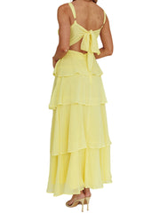 Tiered Long Ruffles Strap Dress