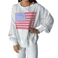 American Flag Patch Sweatshirt