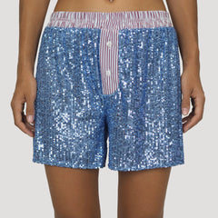 Sequined Patchwork Pyjama Shorts