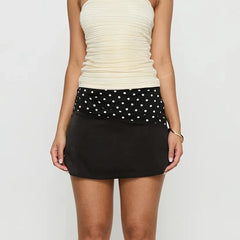 Polka Dot Print Mini Skirt