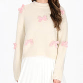 Bow 3D Bow Appliques Sweater