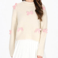Bow 3D Bow Appliques Sweater