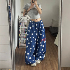 Star Print Baggy Sweatpants