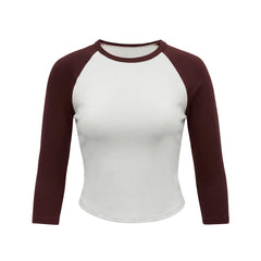 Raglan 3/4 Sleeve Color Block T‑Shirt