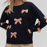 3D Bow Teddy Sweatshirt