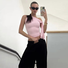 Off-Shoulder Tie-Up Top - Regular Fit