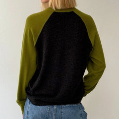 O-Neck Contrast Colour Long Sleeve Sweater