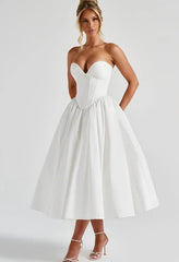 Sweetheart Neckline Bustier Strapless Maxi Dress