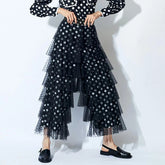 Dotted Sequin Tulle Ruffle Layered Pants